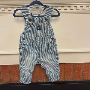 Oshkosh B’gosh blue white striped denim overalls baby size 6 months